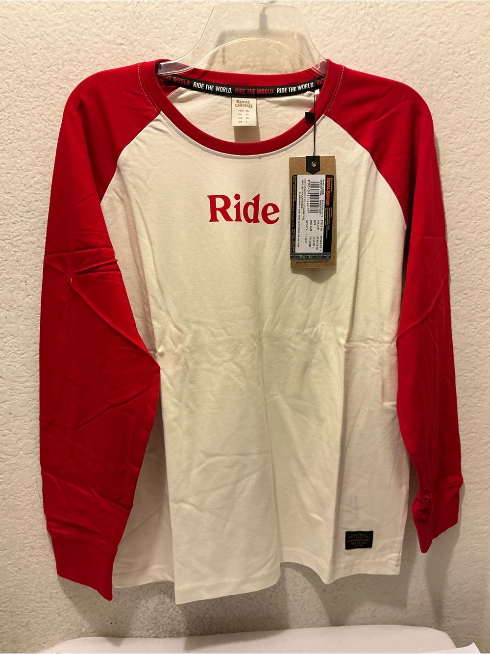 NWT Royal Enfield off White Tee with Red Graphic size L